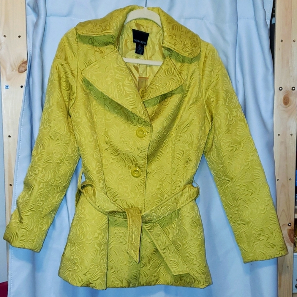 NWOT Cynthia Rowley yellow jacquard jacket